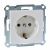 Розетка SE MERTEN 1-мест. механизм с накладкой с З/К скр. уст-ки16А 230-250В IP20 белый