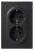 Розетка ЭРА Galaxy 15-2104-05 с заземлением двойная 2X2P+E Schuko 16А-250В IP20 антрацит