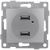 GUSI Bravo МЕХАНИЗМ розетки USB, двойной, скрытая установка. Цвет серебро. GUSI Bravo МЕХАНИЗМ розетки USB, двойной, скрытая установка. Цвет серебро.