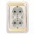 Розетка 2гн без З/К с/у белый вставка золото IP20 Mimoza Makel (1/12/120)
