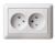 Розетка 2гн без З/К шторки с/у белый в сборе 16А W59 Systeme Electric  (1/12)
