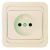 Розетка 1гн без З/К с/у крем керамика с вставкой 16А Mimoza Makel  (1/12/120)