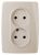Розетка 2гн без З/К с/у крем без м.лапок в сборе 16А 12-2007-02 Эра12 ЭРА (1/10)