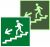 Знак эвакуационный E 14 "Направление к эвакуационному выходу по лестнице вниз налево" 200х200 мм, пленка самоклеящаяся с фотолюминесцентным покрытием