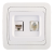 Розетка 2гн комп+ТФ RJ45+RJ11 с/у белый кат.5е Mimoza Makel
