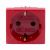 Розетка силовая 2Р+Е, со шторками, «Viva», 2 мод., красная