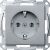 Розетка SE MERTEN 1-мест. механизм с накладкой с З/К скр. уст-ки16А 250В IP20 алюм.