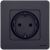 Розетка 1гн с З/К шторки с/у антрацит механизм 16А INSPIRIA Legrand (1/10/100)