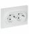 Розетка 2гн с З/К шторки с/у белый безвинт.клем 16А FP223 FORTE&PIANO IEK (1/10/100)