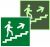 Знак эвакуационный E 15 "Направление к эвакуационному выходу по лестнице вверх" 200х200 мм, пленка самоклеящаяся с фотолюминесцентным покрытием ГОСТ Р