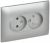 Розетка 2гн без З/К с/у серебряный в сборе 10А SK-R10S SKANDY IEK (1/10/100)