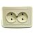 Розетка 2гн без З/К с/у крем 16А Mimoza Makel (1/12/120)