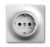 Розетка SCHUKO 16А 250В с защитными шторками, серия impuls, цвет серебристый металлик Розетка SCHUKO 16А 250В с защитными шторками, серия impuls, цвет серебристый металлик