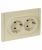 Розетка 2гн с З/К шторки с/у ваниль безвинт.клем 16А FP423 FORTE&PIANO IEK (1/10/100)