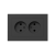 Розетка 2гн без З/К чёрный в сборе Эпика EKF (1/7/84)