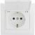 Розетка 1гн с З/К с крыш. с/у белый 16А Defne Makel (1/12/120)