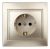 Розетка Intro Plano 1-202-04 с заземлением 2P+E Schuko, 16А-250В, IP20, СУ, шампань Розетка Intro Plano 1-202-04 с заземлением 2P+E Schuko, 16А-250В, IP20, СУ, шампань