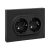 Розетка 2гн с З/К чёрный в сборе Эпика EKF (1/6/72)