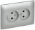 Розетка 2гн без З/К шторки с/у серебряный в сборе 10А SK-R09S SKANDY IEK (1/10/100)